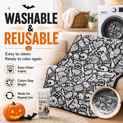 DIY Coloring Blanket with Markers | Washable Adult Art