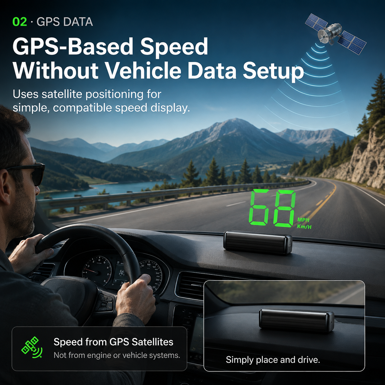 🚗Car GPS Speedometer Head-Up Display with Integrated Light Shield & Digital Screen