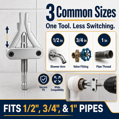 Broken Pipe Thread Extractor for Drill | 1/2", 3/4" & 1"