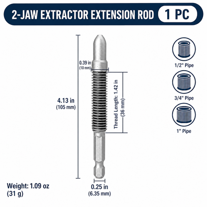Broken Pipe Thread Extractor for Drill | 1/2", 3/4" & 1"