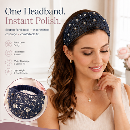 💫Plum Blossom Hollow Beaded Wide Headband