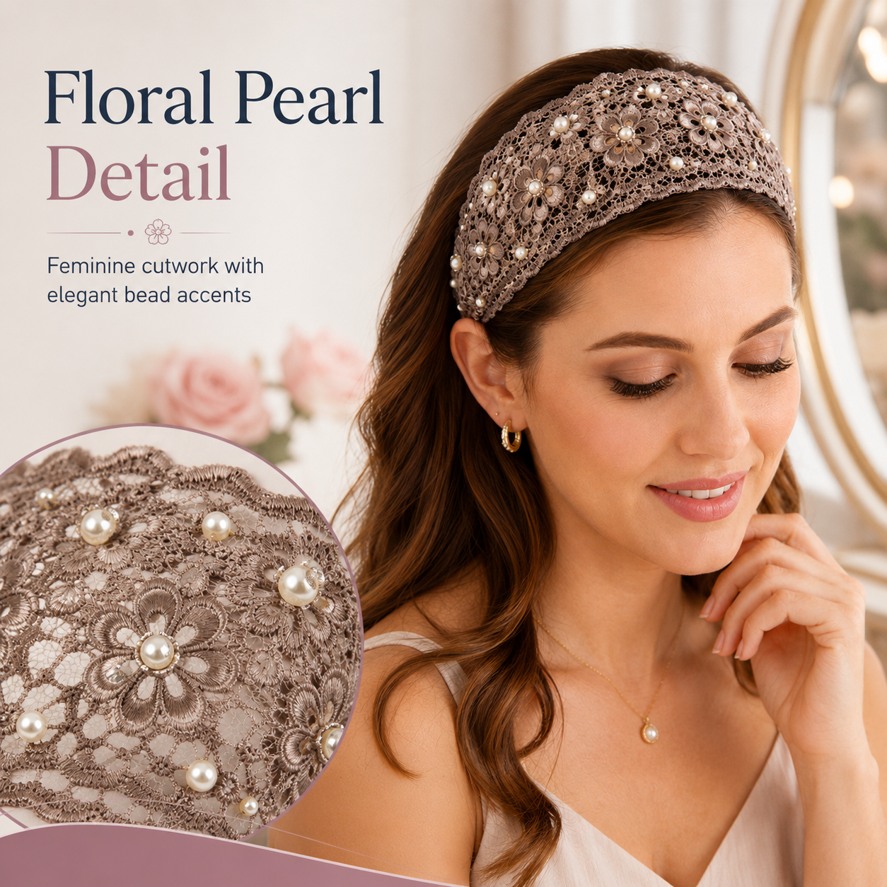 💫Plum Blossom Hollow Beaded Wide Headband