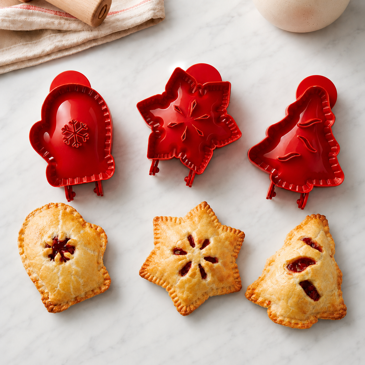 🔥3-Pack Non-Toxic Traditional Shape Hand Pie Bakery Molds