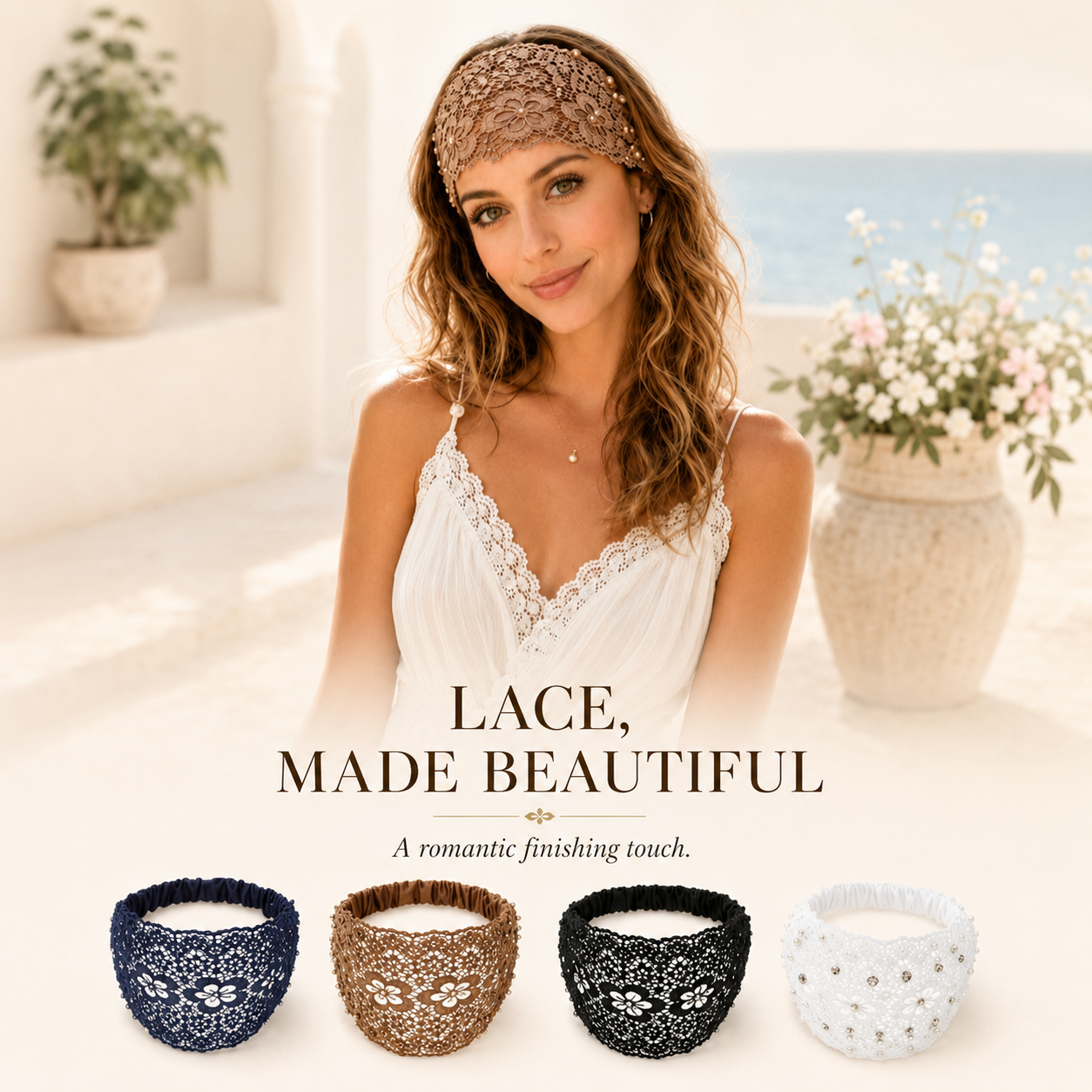 💫Plum Blossom Hollow Beaded Wide Headband