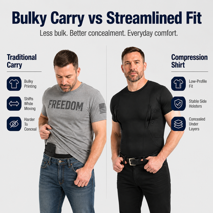 Concealed Carry Compression Shirt – Dual Holster Tactical Undershirt for Men