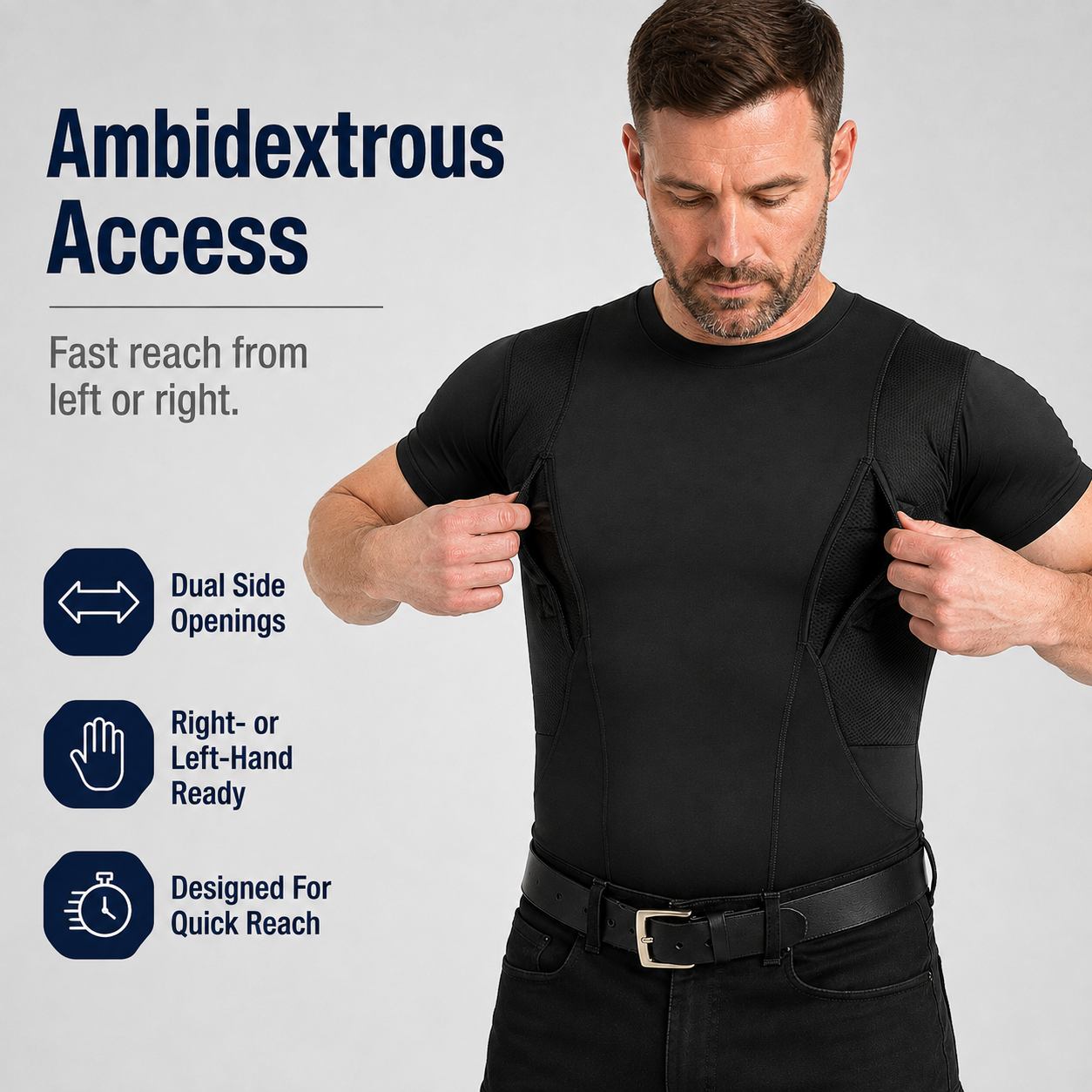 Concealed Carry Compression Shirt – Dual Holster Tactical Undershirt for Men