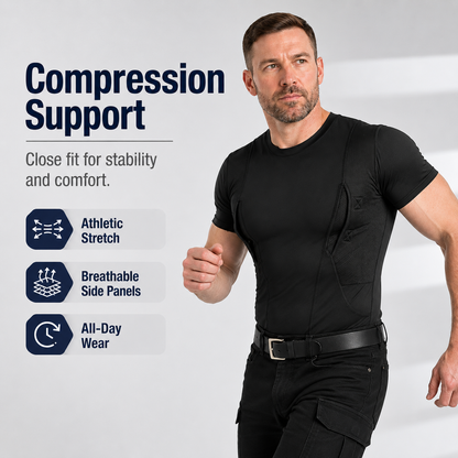 Concealed Carry Compression Shirt – Dual Holster Tactical Undershirt for Men