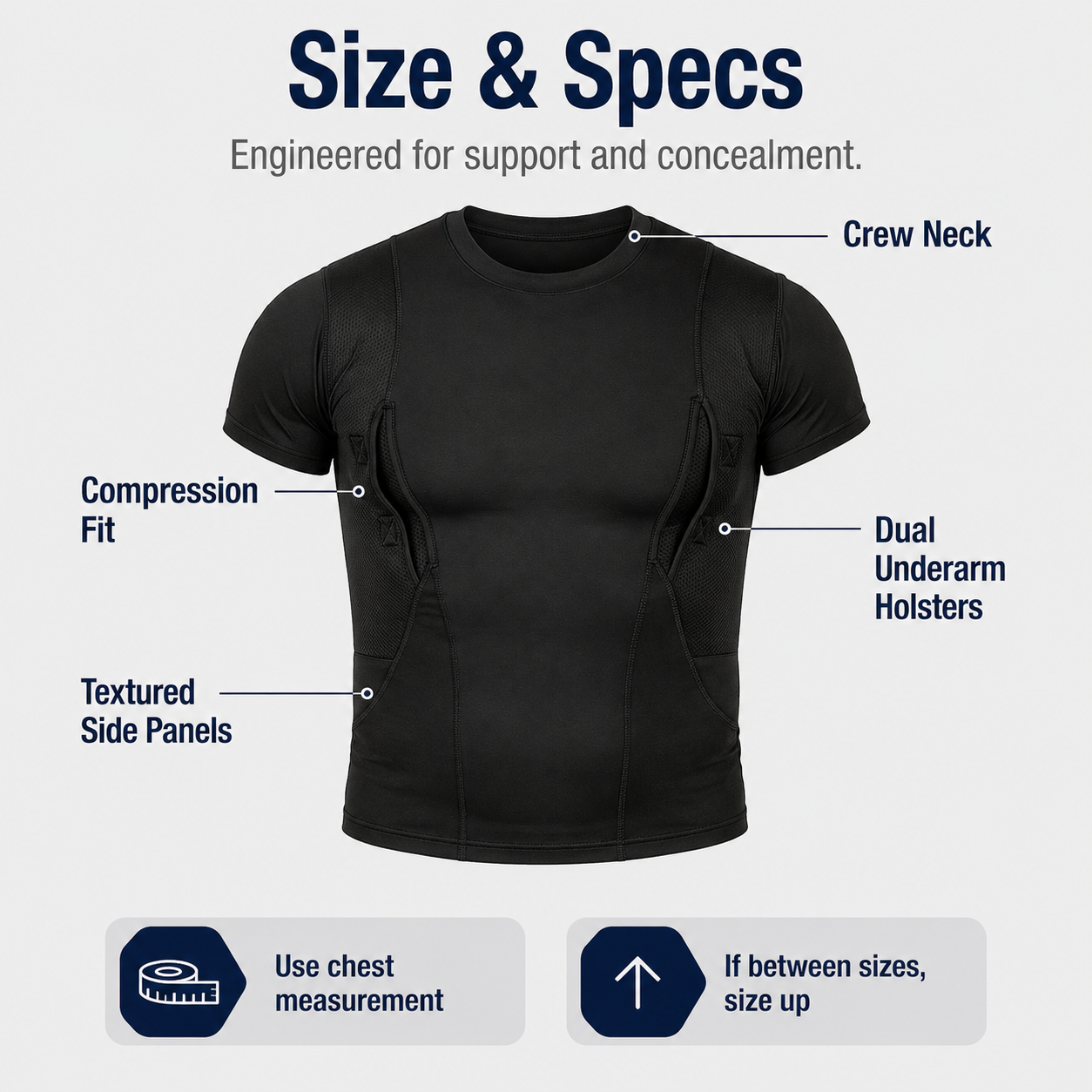 Concealed Carry Compression Shirt – Dual Holster Tactical Undershirt for Men