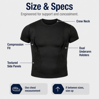 Concealed Carry Compression Shirt – Dual Holster Tactical Undershirt for Men