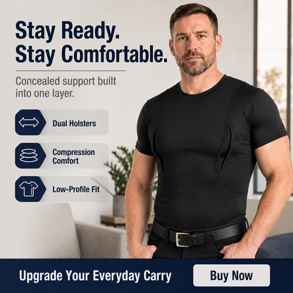 Concealed Carry Compression Shirt – Dual Holster Tactical Undershirt for Men
