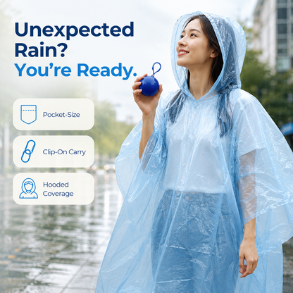 🌧️ Pocket-Size Disposable Raincoat for Unexpected Showers