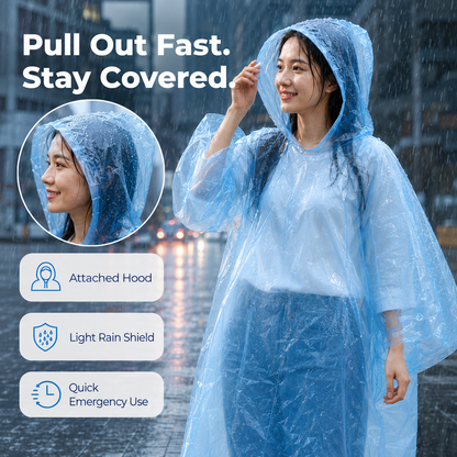 🌧️ Pocket-Size Disposable Raincoat for Unexpected Showers