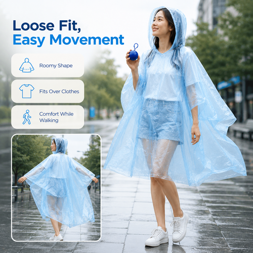 🌧️ Pocket-Size Disposable Raincoat for Unexpected Showers