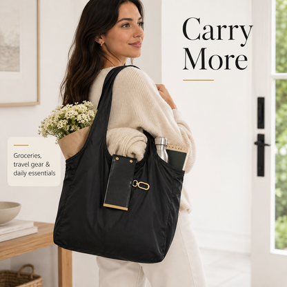 ✨Foldable Reusable Shopping Tote Bag with Clip Pouch