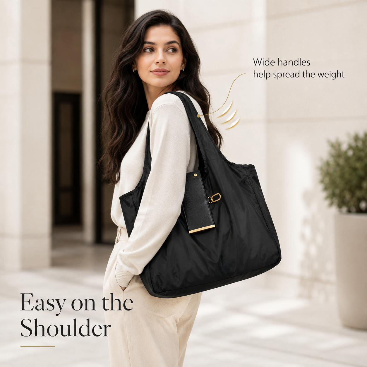 ✨Foldable Reusable Shopping Tote Bag with Clip Pouch
