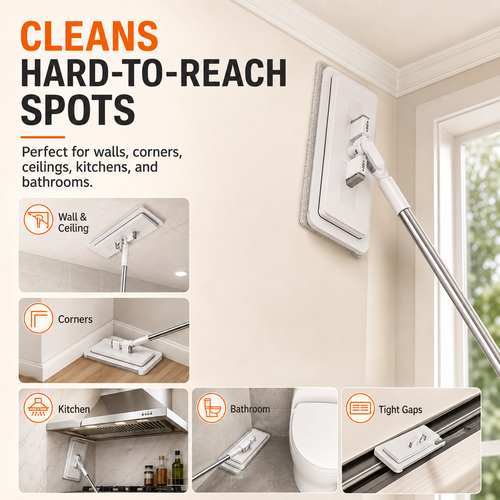 No-Touch One-Press Flat Mop | Hands-Free Cleaning