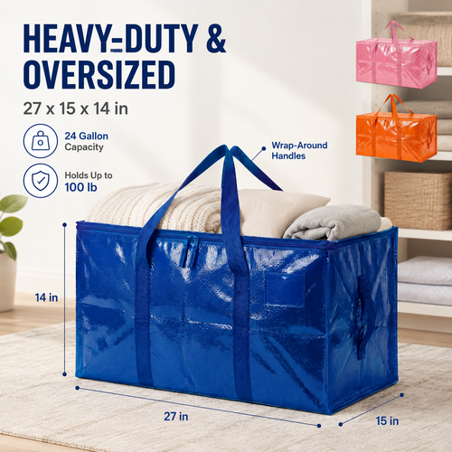 📦Extra Large Moving Storage Bags – 24 Gallon, 100 lb Capacity