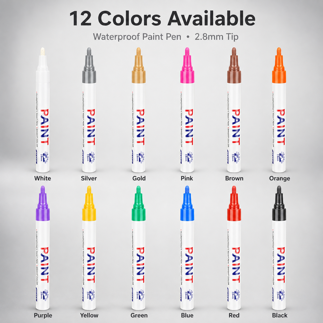 🔥Last Day 49% OFF -Waterproof Oil-Based Paint Marker Pen – 12 Colors