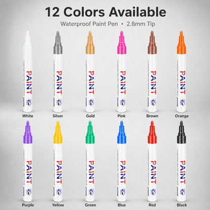 🔥Last Day 49% OFF -Waterproof Oil-Based Paint Marker Pen – 12 Colors