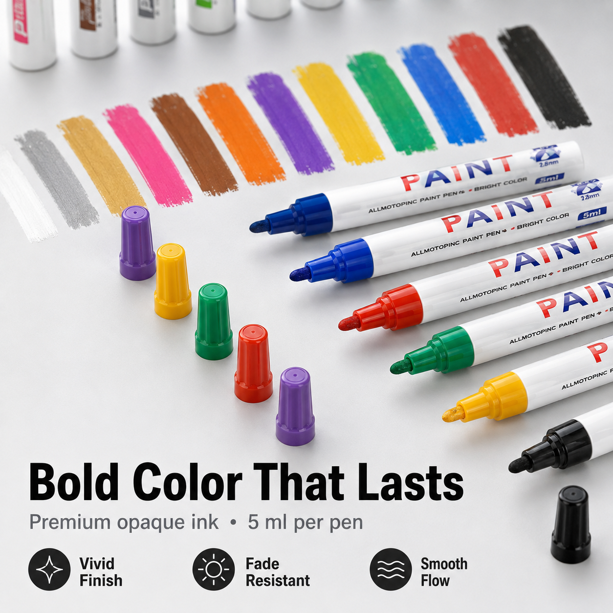 🔥Last Day 49% OFF -Waterproof Oil-Based Paint Marker Pen – 12 Colors