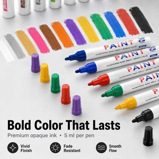 Waterproof Oil-Based Paint Marker Pen – 12 Colors