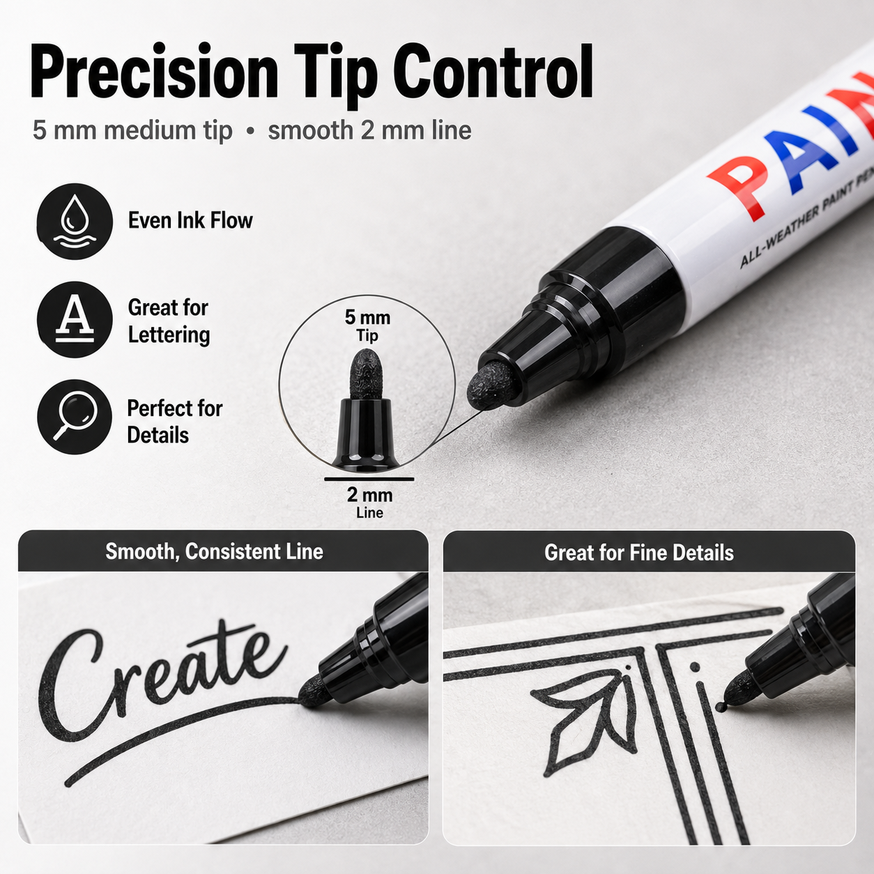🔥Last Day 49% OFF -Waterproof Oil-Based Paint Marker Pen – 12 Colors