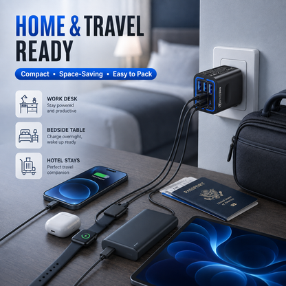⚡50W 6-Port USB C Fast Charger | 30W PD/PPS + 20W QC