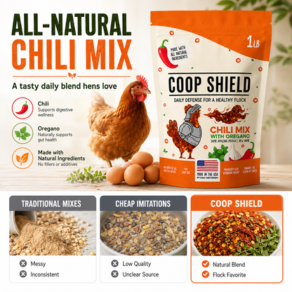🐔🛡️Chicken De-Wormer Chili Mix with Oregano | Daily Flock Protection