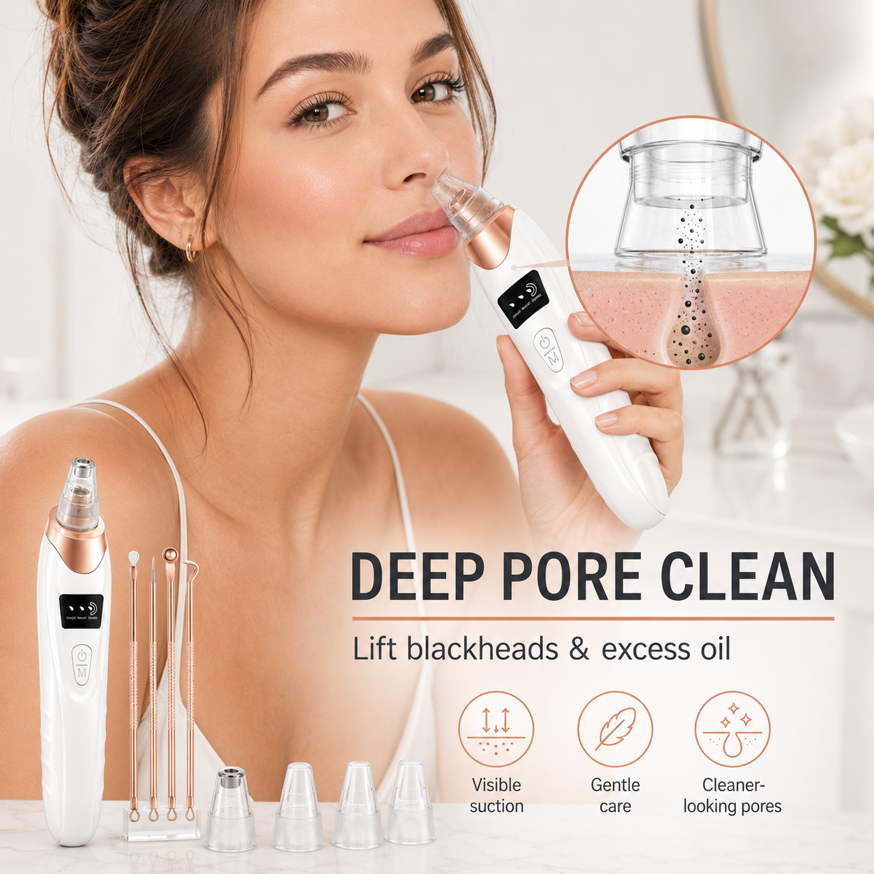 ✨Blackhead Remover Pore Vacuum – 3 Levels & 5 Probes