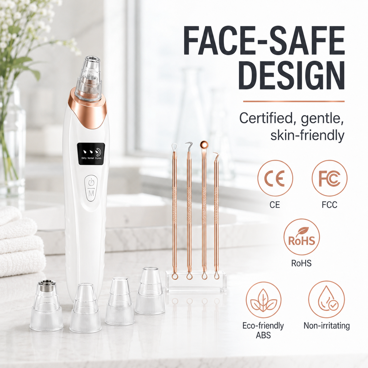✨Blackhead Remover Pore Vacuum – 3 Levels & 5 Probes