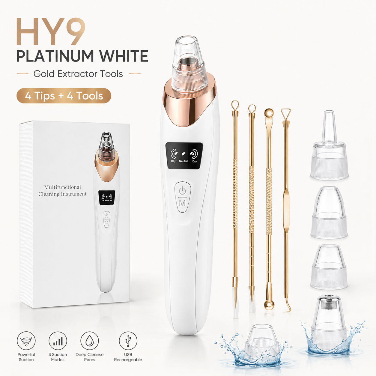 ✨Blackhead Remover Pore Vacuum – 3 Levels & 5 Probes