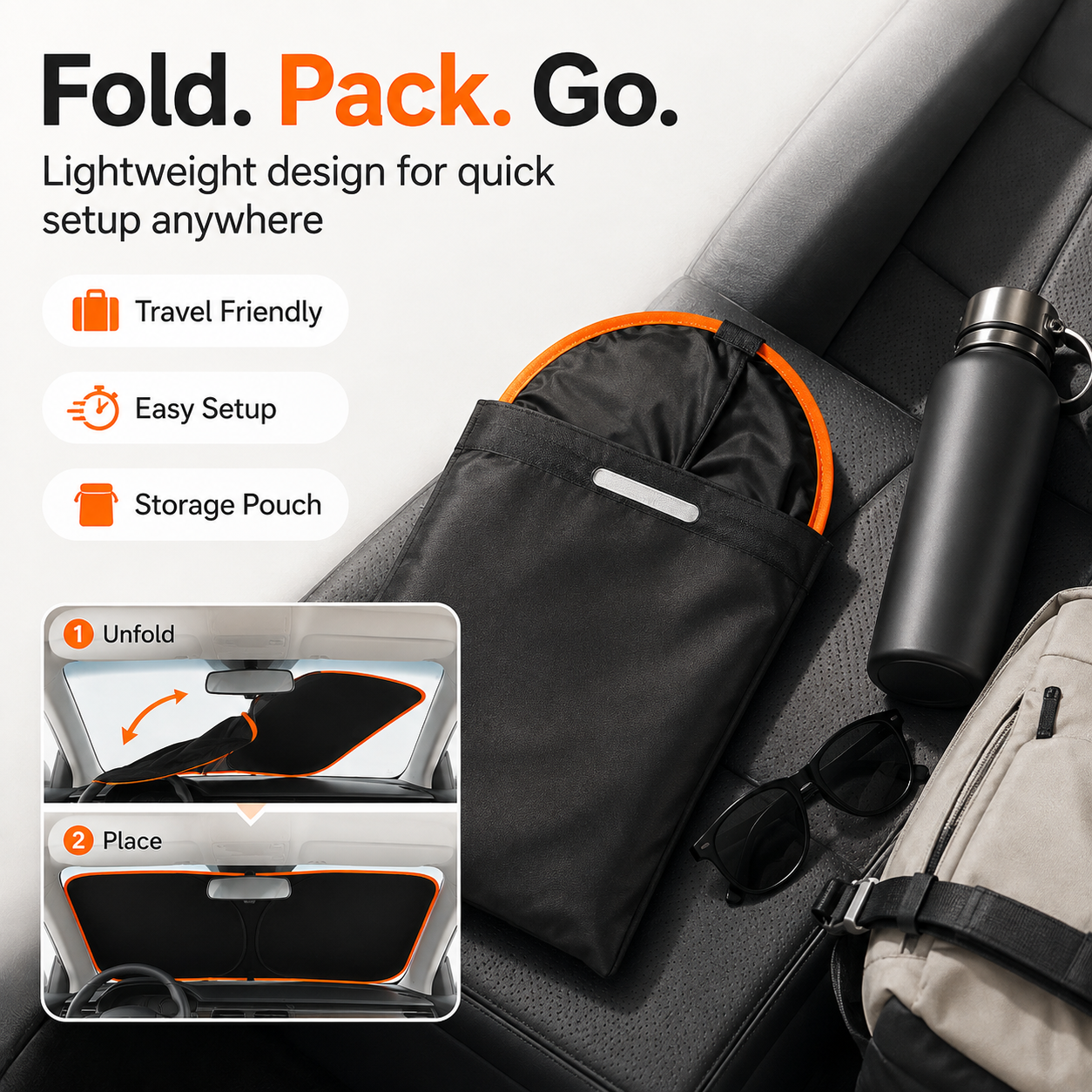 Foldable Car Windshield Sunshade – Heat & UV Blocking