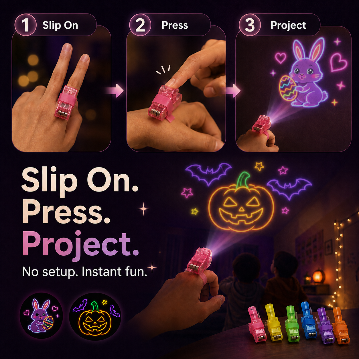 Easter & Halloween Finger Projector Lights | Party Favors