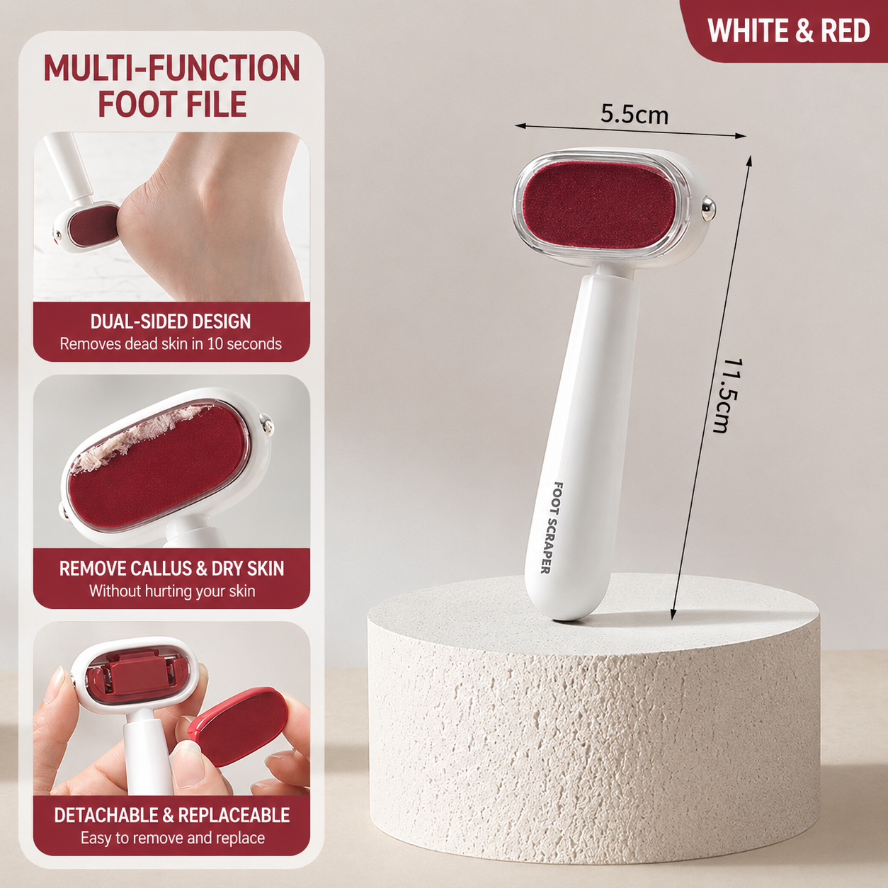 Dual-Sided Foot Callus Remover & Foot File | Wet & Dry
