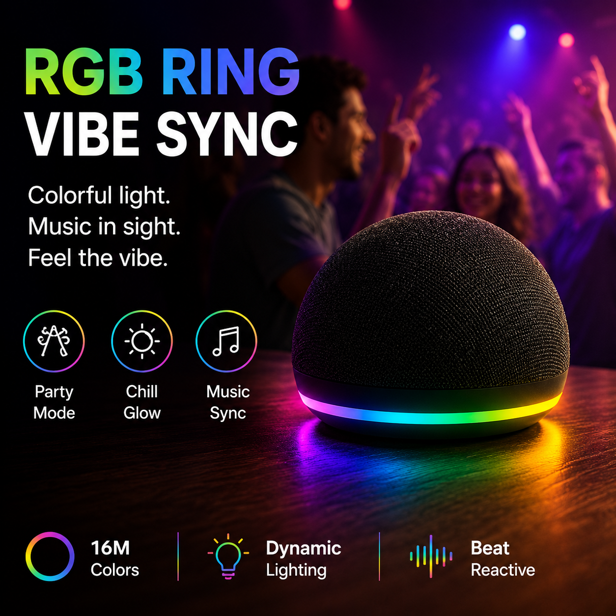 Magnetic Mini Bluetooth Speaker with RGB & Phone Stand