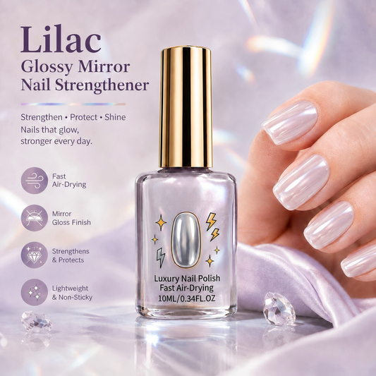 💅Lilac Glossy Mirror Fast Dry Nail Strengthener