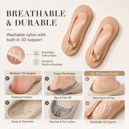 ✨3D Cushioned No-Show Footie Socks with Arch Support