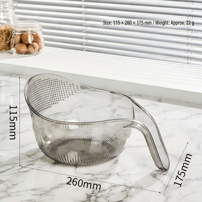 🥬Rice Washer With Handle | Fast Draining Strainer Bowl
