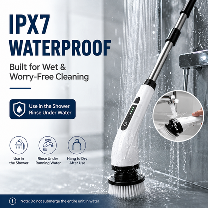 Cordless Electric Spin Scrubber | 54-In Reach & 7 Heads