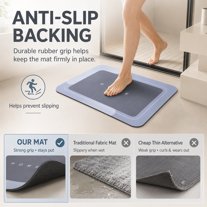 💧Quick-Dry Diatomaceous Earth Bath Mat | Non-Slip