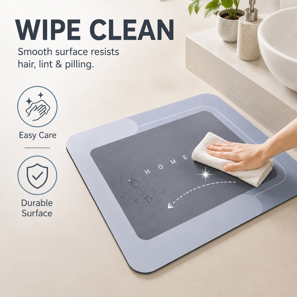 💧Quick-Dry Diatomaceous Earth Bath Mat | Non-Slip