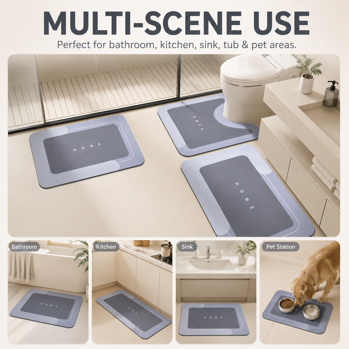 💧Quick-Dry Diatomaceous Earth Bath Mat | Non-Slip