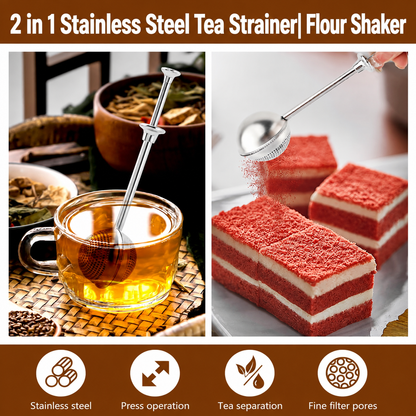 2 in 1 Stainless Steel Tea Strainer| Flour Shaker