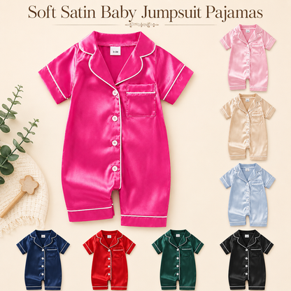 Soft Satin Baby Jumpsuit Pajamas