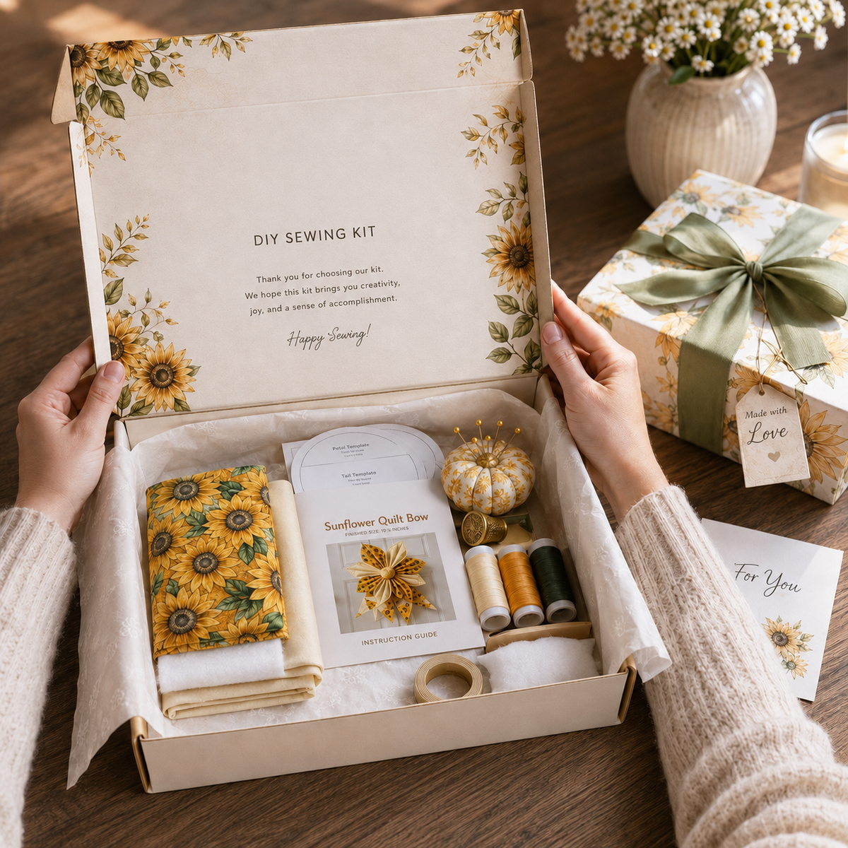🎀DIY Oversized Quilted Bow Kit – Complete 23–25 Inch Sewing Set🍁✨