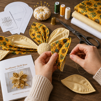 🎀DIY Oversized Quilted Bow Kit – Complete 23–25 Inch Sewing Set🍁✨