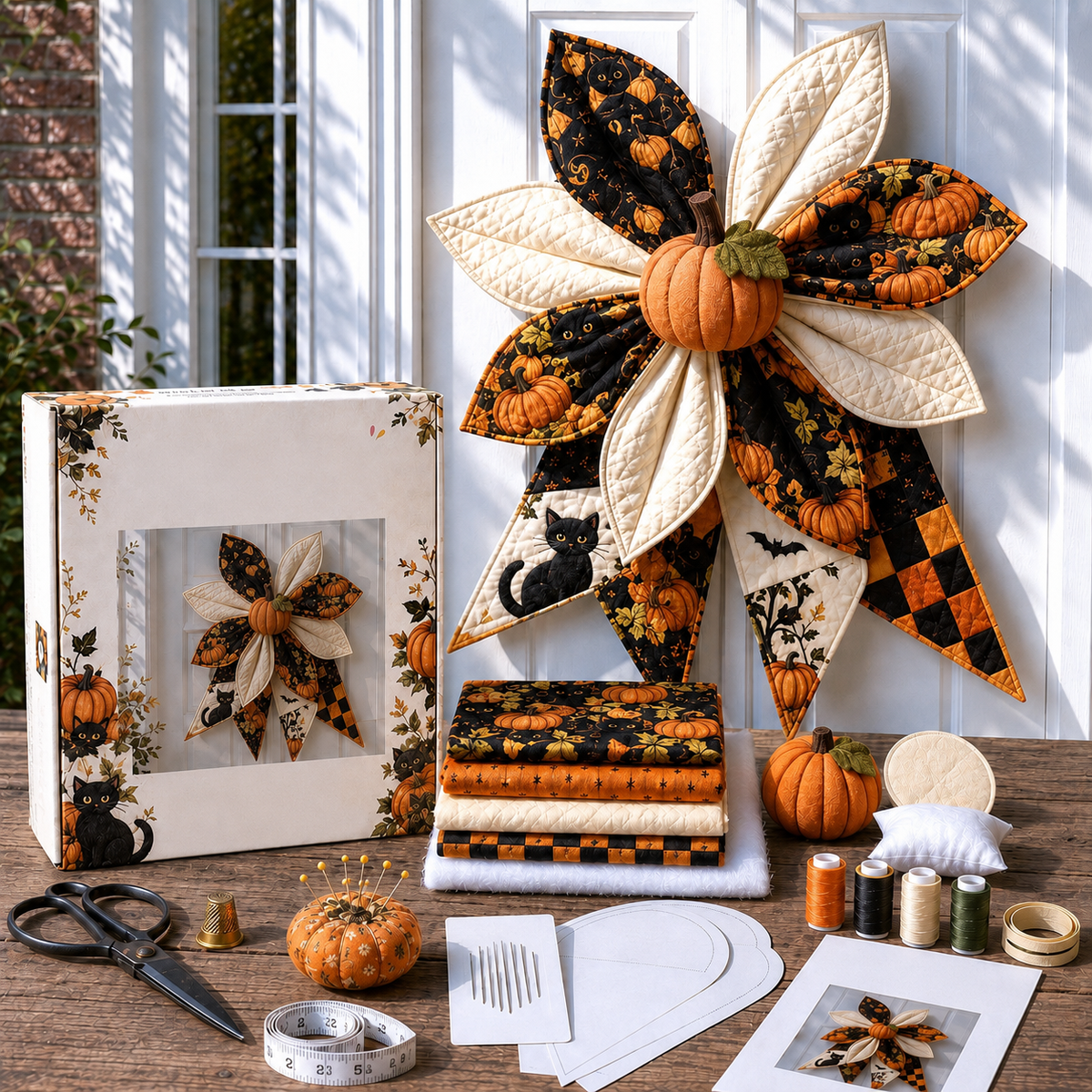 🎀DIY Oversized Quilted Bow Kit – Complete 23–25 Inch Sewing Set🍁✨