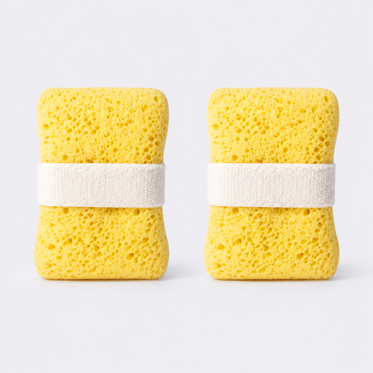 2-Pack Quick-Foaming Soap Pocket Bath Sponges with Easy-Grip Hand Straps