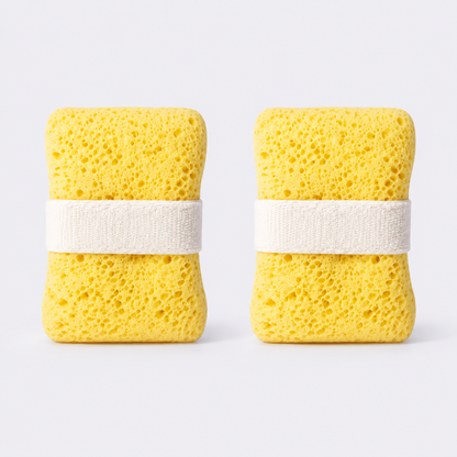 2-Pack Quick-Foaming Soap Pocket Bath Sponges with Easy-Grip Hand Straps