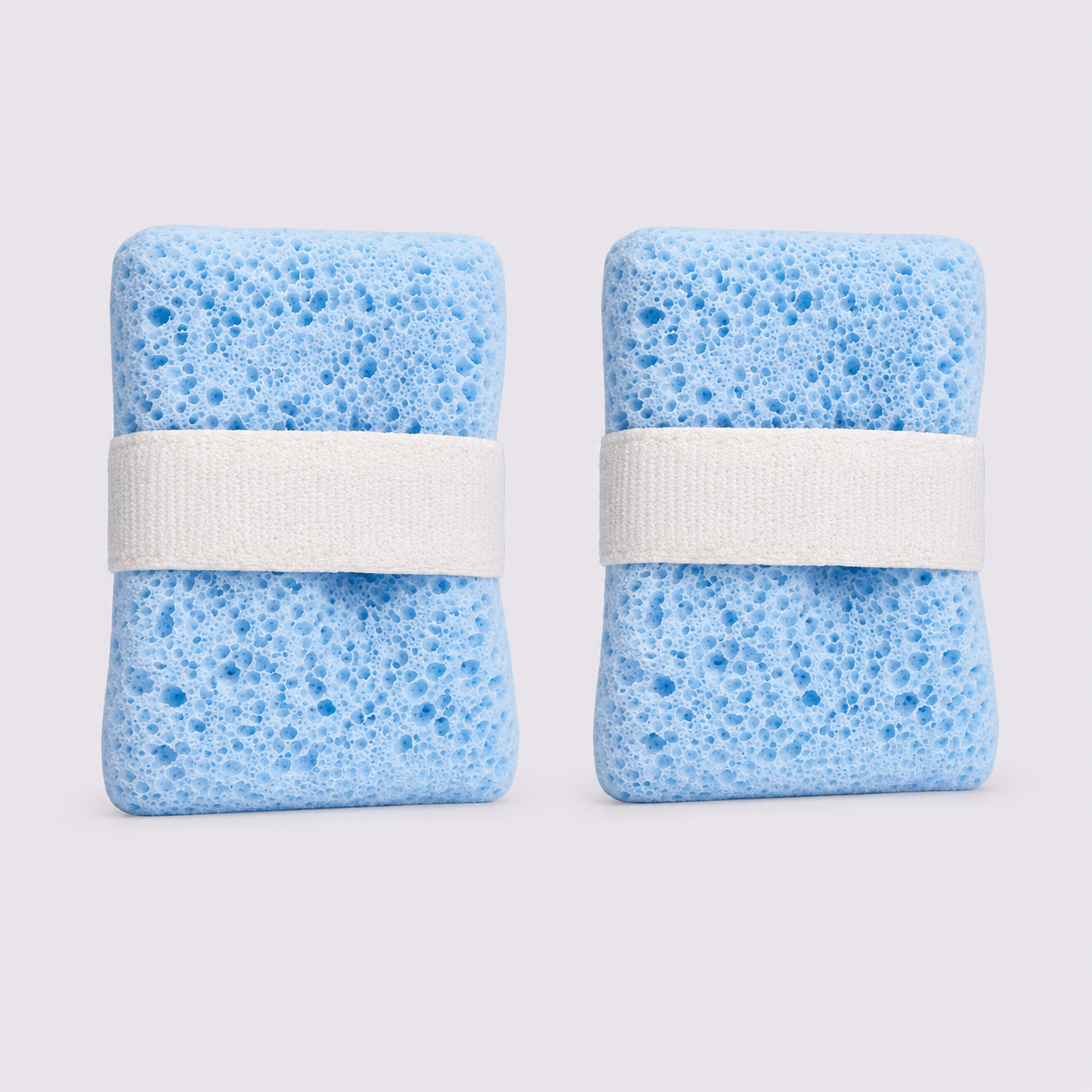 2-Pack Quick-Foaming Soap Pocket Bath Sponges with Easy-Grip Hand Straps